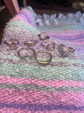 9 silver rings